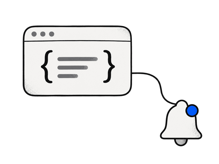 Illustration of a JSON config entry linking an agent to Notifex