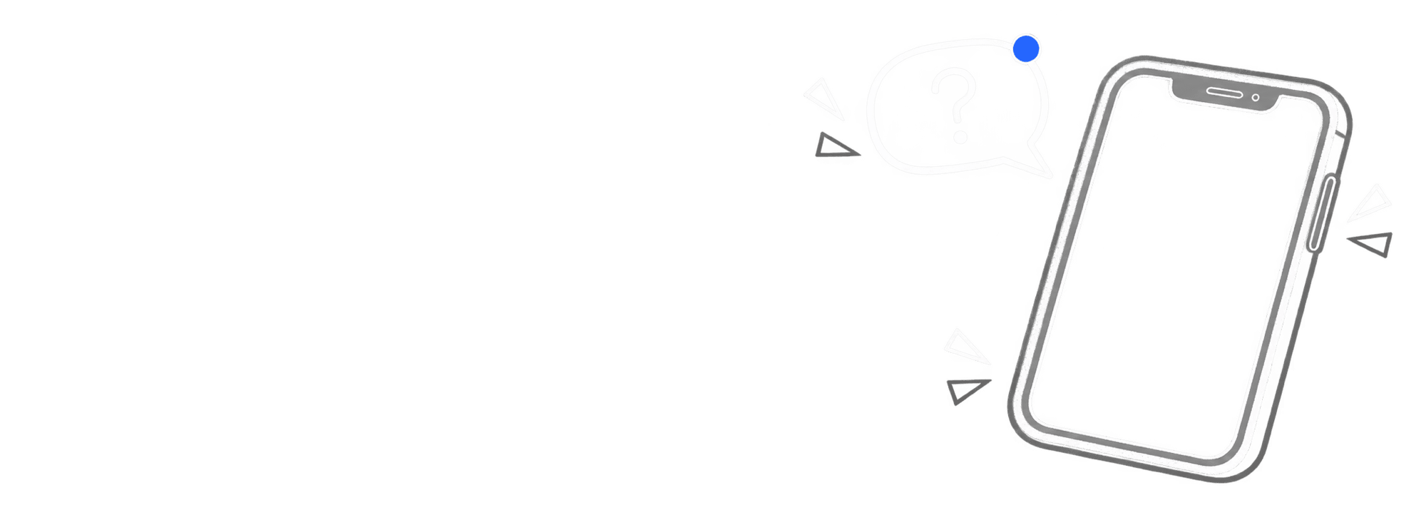 Illustration of an iPhone with an incoming agent question